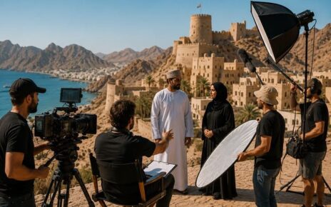 Équipe de tournage documentaire et publicitaire en Oman
